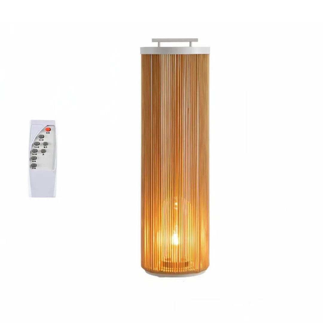Lanterna da pavimento a LED solare in stile naturale effetto corda per giardino