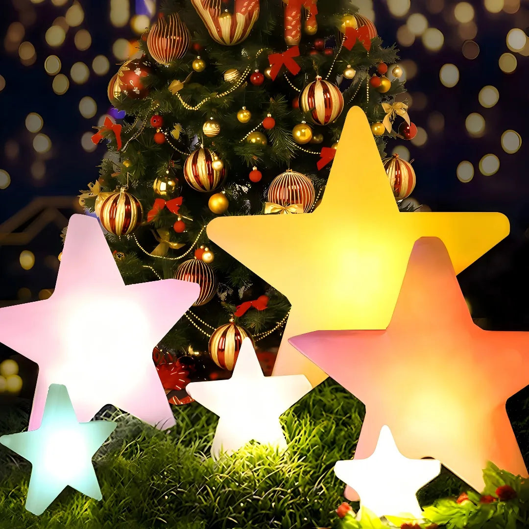 Lampade da esterno decorative LED RGB dimmerabili con telecomando a forma di stella