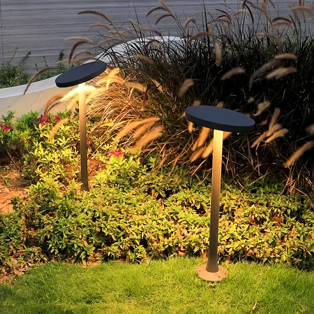 Paletto da giardino solare LED moderno orientabile con diffusore a disco