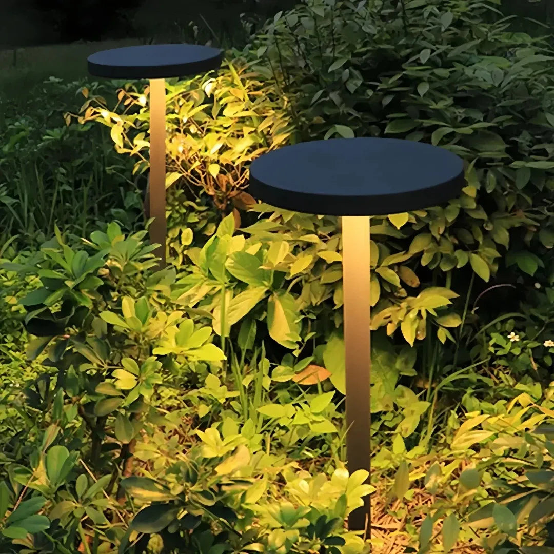 Paletto da giardino solare LED moderno orientabile con diffusore a disco