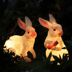 Lampada decorativa da giardino LED dal design moderno a forma di coniglio luminoso