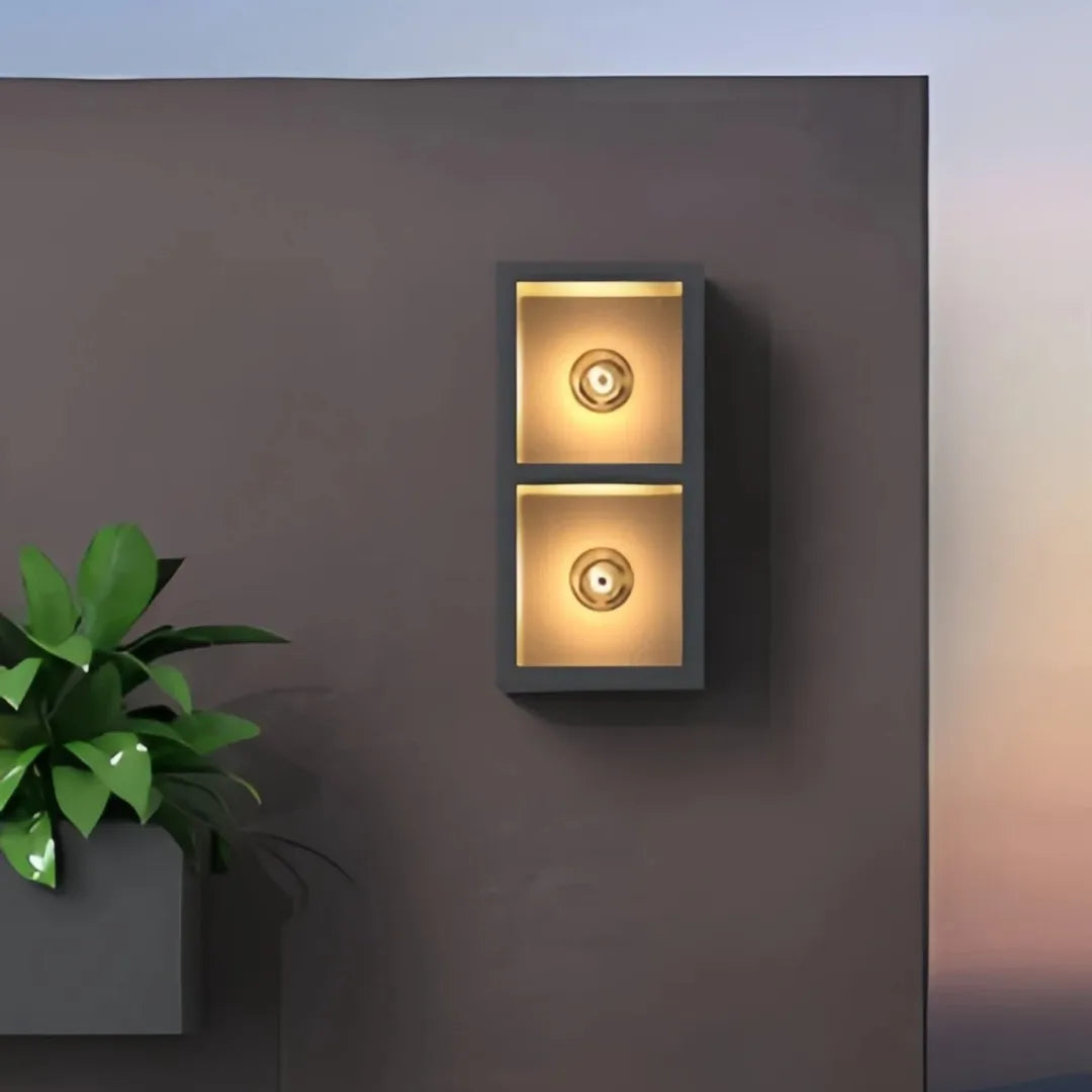 Applique decorativa da giardino moderna dal design a cubi luminosi e fioriera