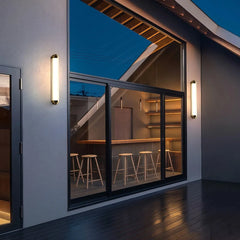 Applique moderna da esterno LED con diffusore in vetro tubolare