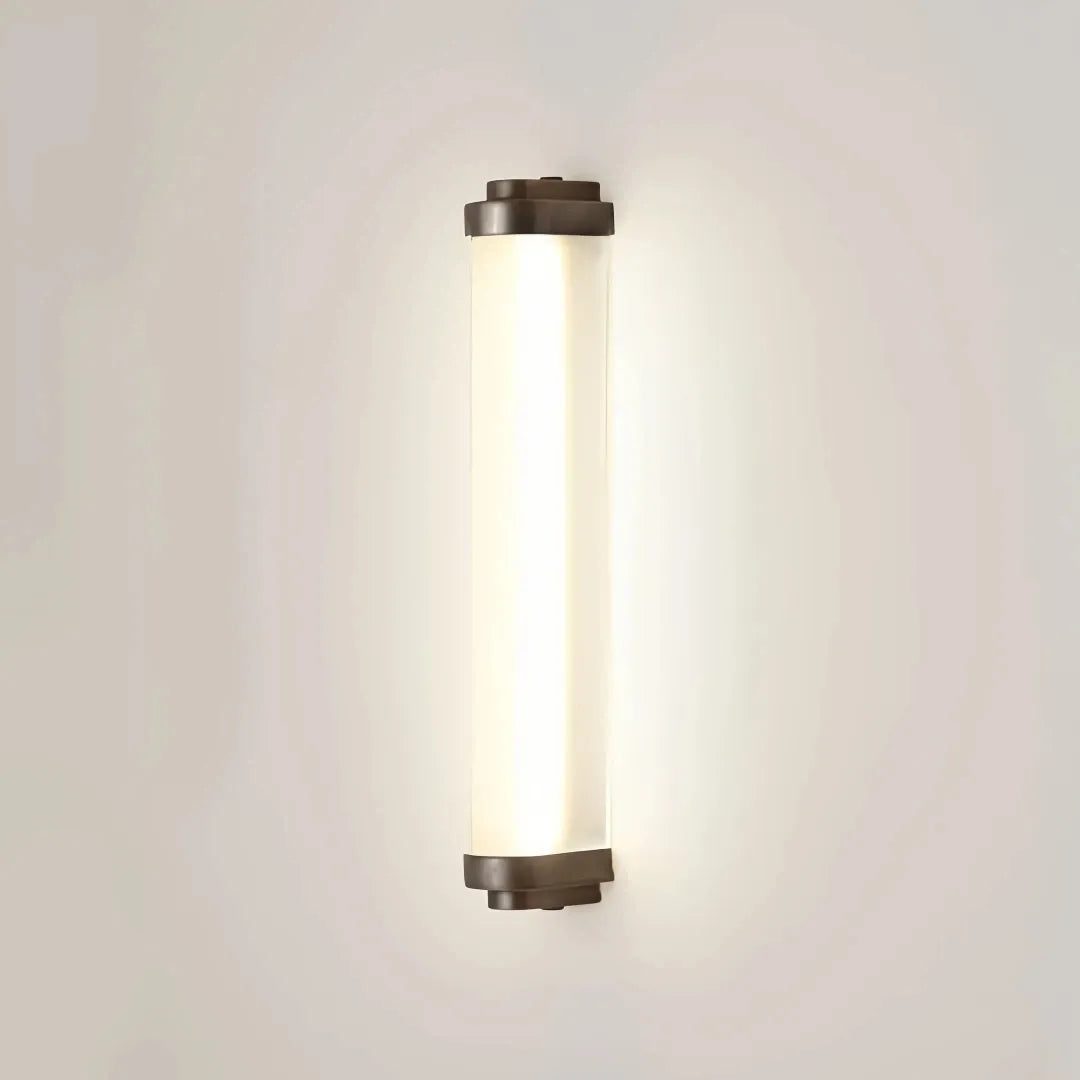 Applique moderna da esterno LED con diffusore in vetro tubolare