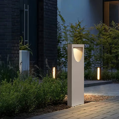 Paletto luminoso LED da giardino in cemento dal design rettangolare minimalista