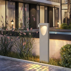 Paletto luminoso LED da giardino in cemento dal design rettangolare minimalista