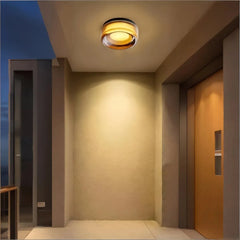 Plafoniera da esterno in vetro rotonda per veranda dal design moderno