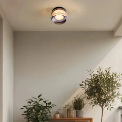 Plafoniera da esterno in vetro rotonda per veranda dal design moderno