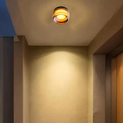 Plafoniera da esterno in vetro rotonda per veranda dal design moderno