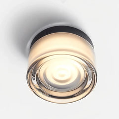 Plafoniera da esterno rotonda in vetro ondulato per portico dal design moderno