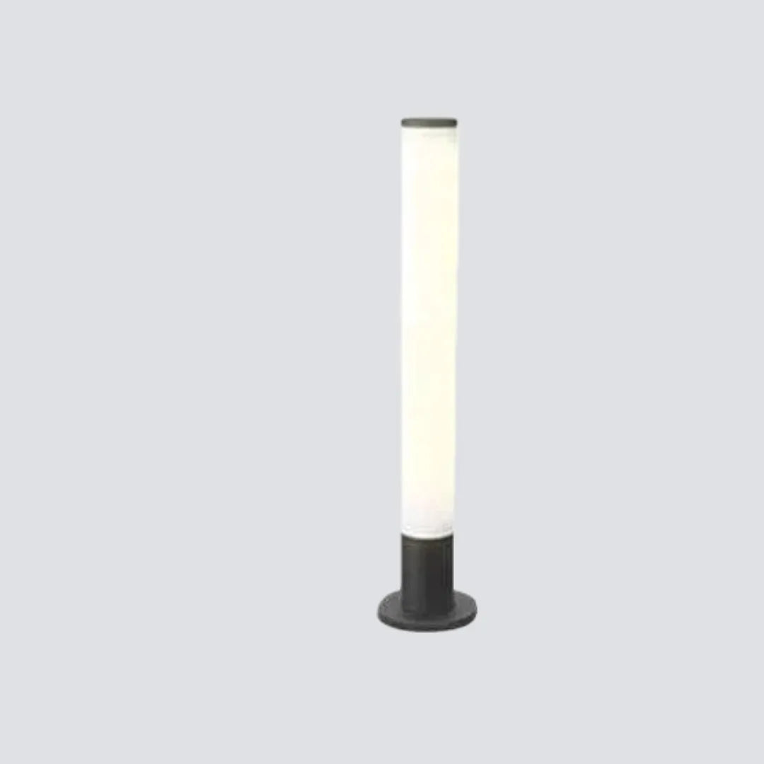 Paletto luminoso cilindrico da esterni nero a LED con design minimalista per giardino