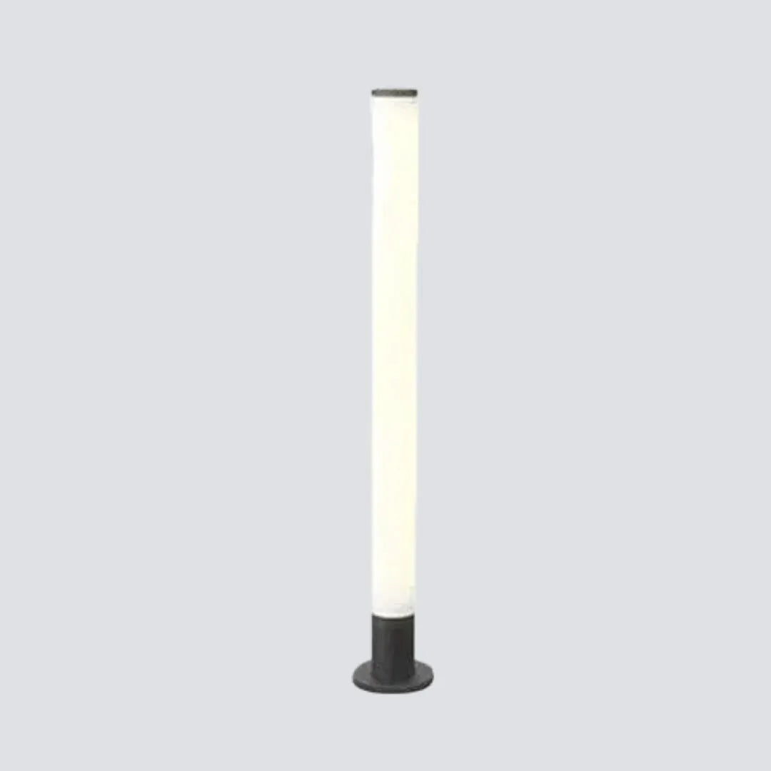 Paletto luminoso cilindrico da esterni nero a LED con design minimalista per giardino