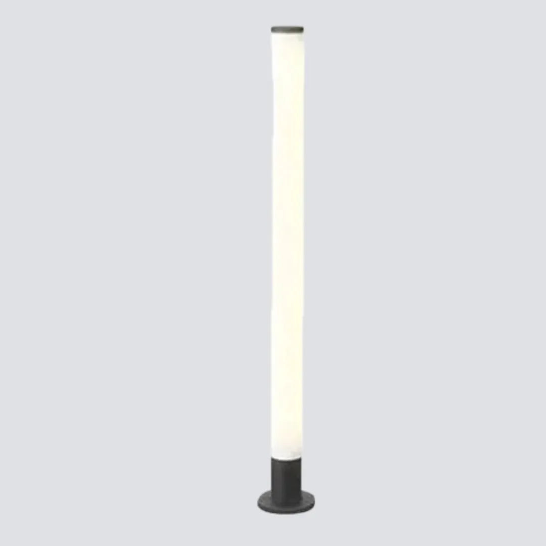 Paletto luminoso cilindrico da esterni nero a LED con design minimalista per giardino