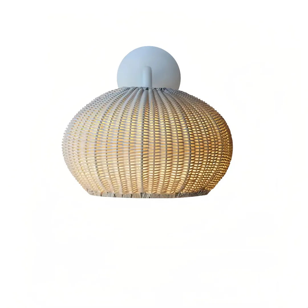 Applique da esterno lanterna a LED boho effetto rattan intrecciato per ingresso