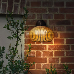 Applique da esterno lanterna a LED boho effetto rattan intrecciato per ingresso