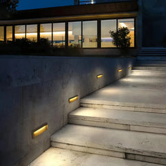 Segnapasso LED da esterno senza incasso dal design minimalista nero con finitura opaca