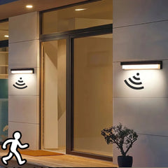 Applique da esterno senza fili solare LED con sensore di movimento rettangolare per ingresso