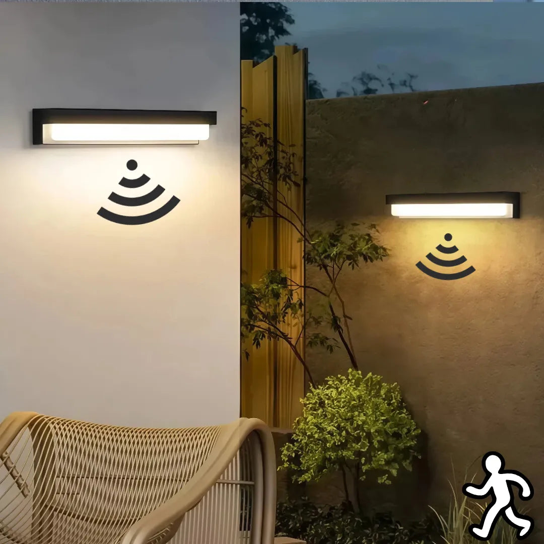 Applique da esterno senza fili solare LED con sensore di movimento rettangolare per ingresso