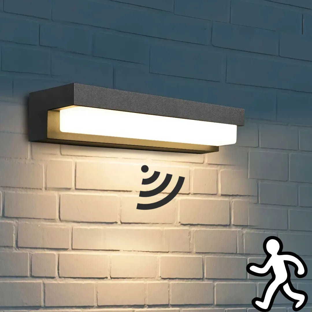 Applique da esterno senza fili solare LED con sensore di movimento rettangolare per ingresso