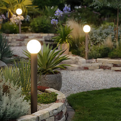 Paletto LED da giardino con diffusore sferico dal design moderno