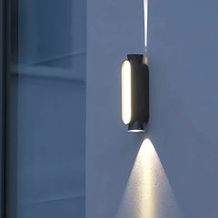 Applique esterna moderna a LED con tripla emissione luminosa nera per portico