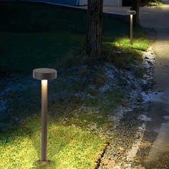 Paletto luminoso da giardino LED stile minimal nero con testa a disco