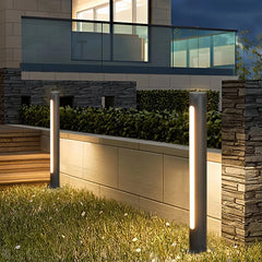 Paletto LED da giardino cilindrico minimal a emissione monolaterale verticale