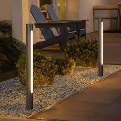 Paletto LED da giardino cilindrico minimal a emissione monolaterale verticale