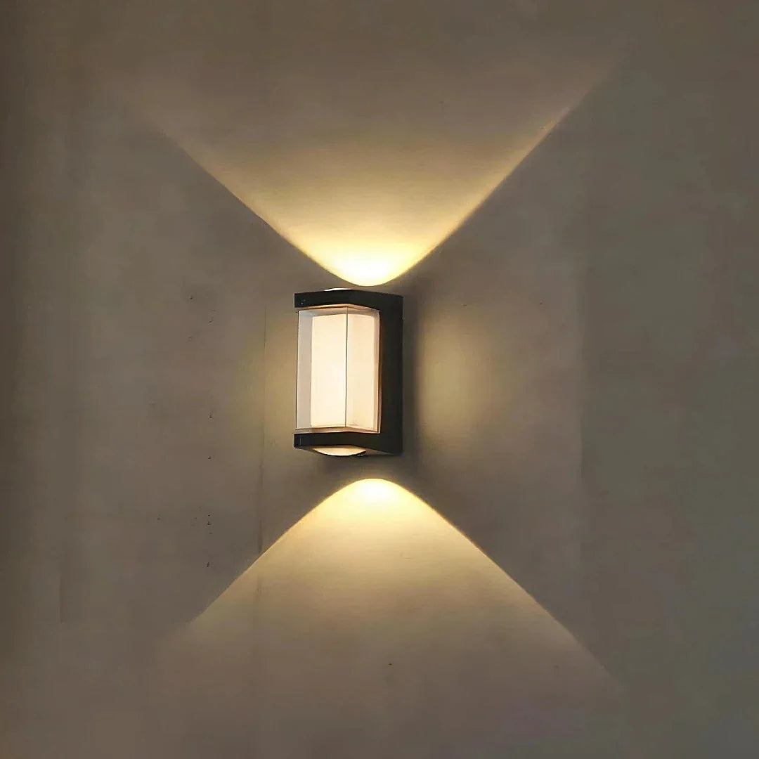 Applique da esterno a doppia emissione LED rettangolare stile moderno