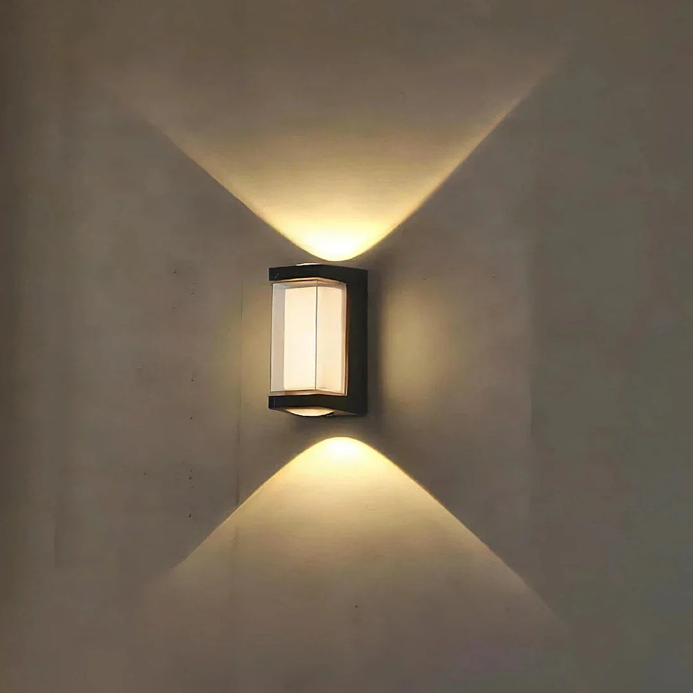 Applique da esterno a doppia emissione LED rettangolare stile moderno