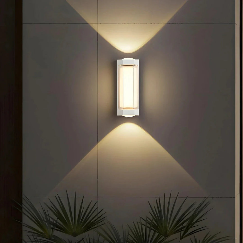 Applique da esterno a doppia emissione LED rettangolare stile moderno