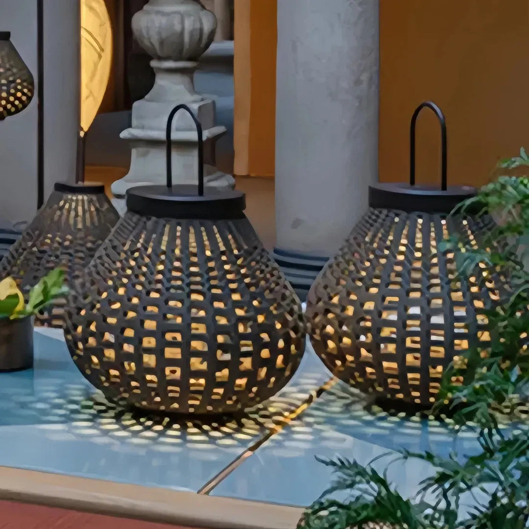 Lampada da esterno portatile LED ricaricabile in stile Bauhaus a lanterna per terrazzo