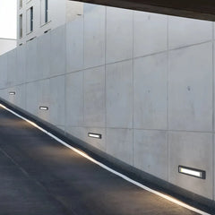 Segnapasso da incasso minimal LED rettangolare finitura grigio opaco