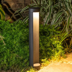 Paletto a LED da giardino nero dal design minimalista a colonna antiriflesso