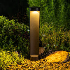 Paletto a LED da giardino nero dal design minimalista a colonna antiriflesso