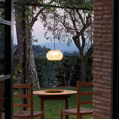 Lampada a sospensione per esterno effetto rattan boho a lanterna per gazebo