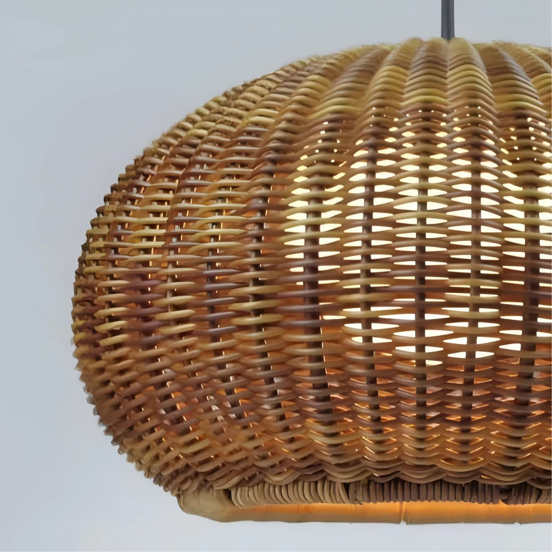 Lampada a sospensione per esterno effetto rattan boho a lanterna per gazebo