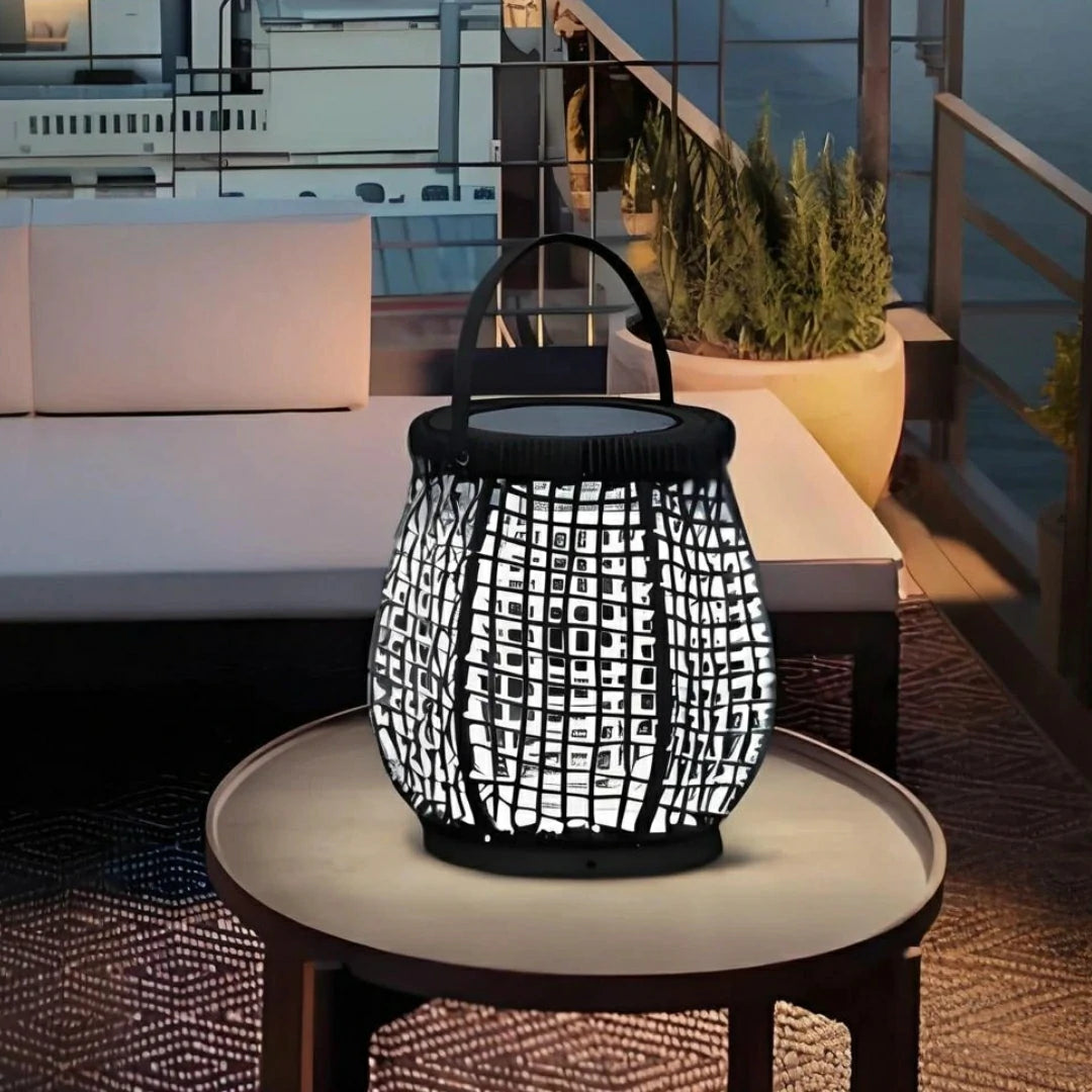 Lanterna da tavolo per esterno a LED portatile in corda boho