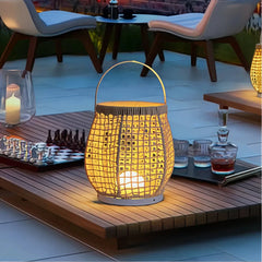 Lanterna da tavolo per esterno a LED portatile in corda boho