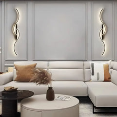 Applique LED di design moderna dimmerabile a doppia onda per soggiorno