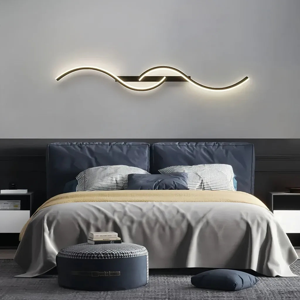 Applique LED di design moderna dimmerabile a doppia onda per soggiorno