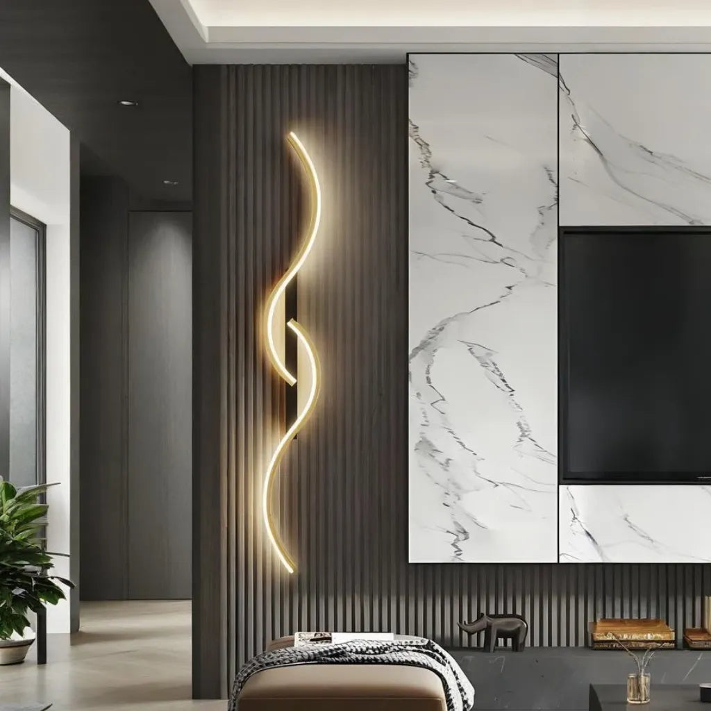 Applique LED di design moderna dimmerabile a doppia onda per soggiorno