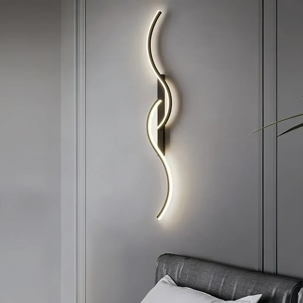 Applique LED di design moderna dimmerabile a doppia onda per soggiorno
