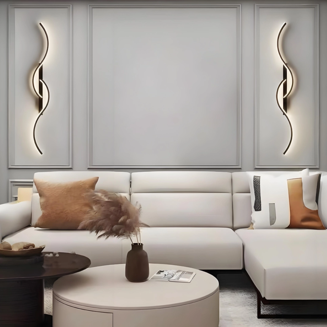 Applique LED di design moderna dimmerabile a doppia onda per soggiorno