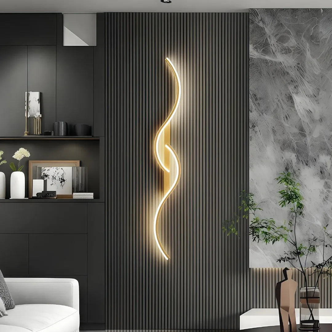 Applique LED di design moderna dimmerabile a doppia onda per soggiorno