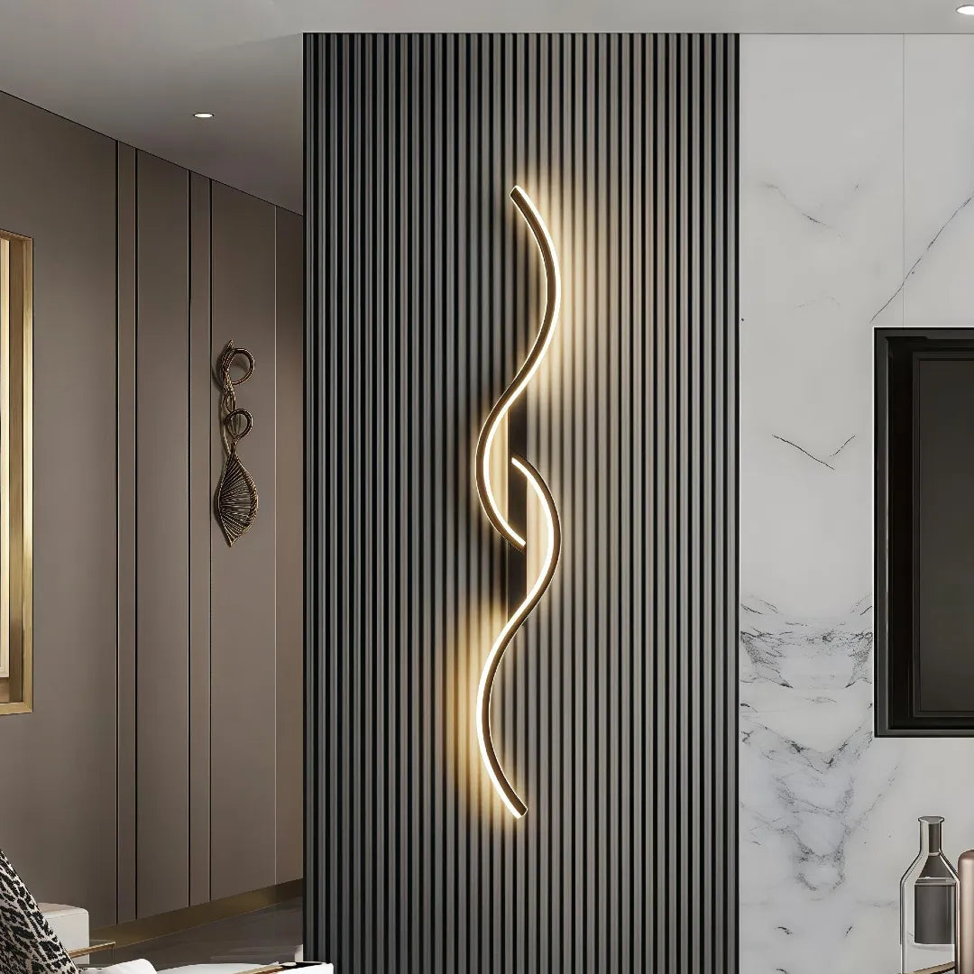 Applique LED di design moderna dimmerabile a doppia onda per soggiorno