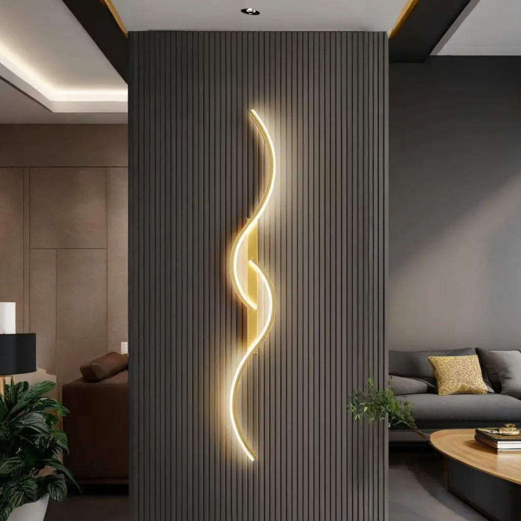 Applique LED di design moderna dimmerabile a doppia onda per soggiorno