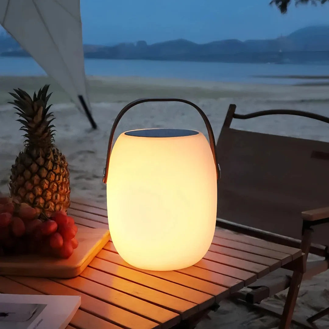 Lampada portatile da esterno LED solare ricaricabile a forma di lanterna