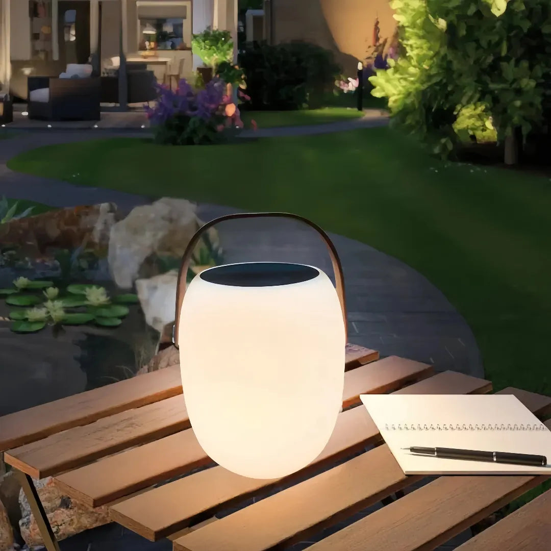 Lampada portatile da esterno LED solare ricaricabile a forma di lanterna