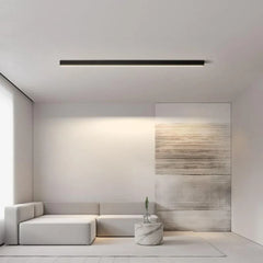 Plafoniera a soffitto lunga LED stile minimal dimmerabile nera per soggiorno